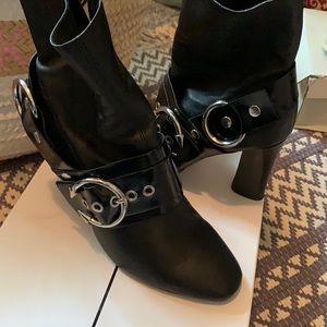 Top Shop leather ankle booties.